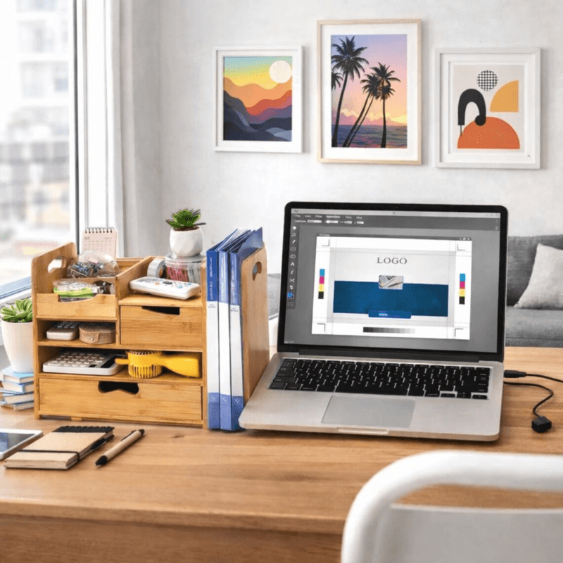 Shopletan Bamboo Desk Organizer with Drawer