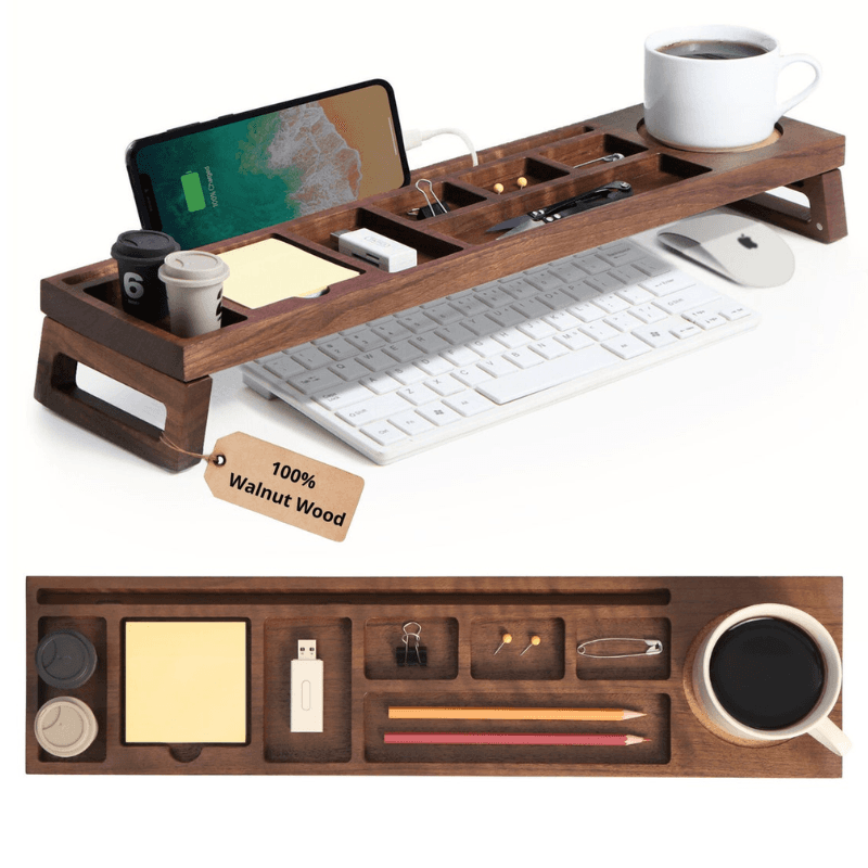 Shopletan Walnut Desk Organizer